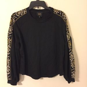W5 black blouse with gold details